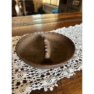 Vintage Ges-Line Tobacco Brown Melamine Plastic Ashtray With Grooved Divider